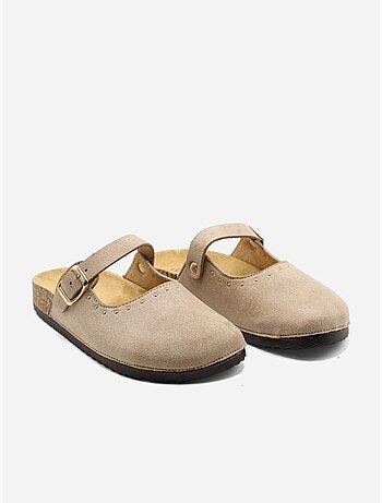 Mules met gesp en studs