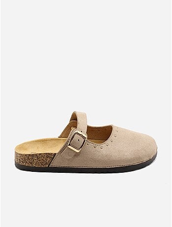 Mules met gesp en studs