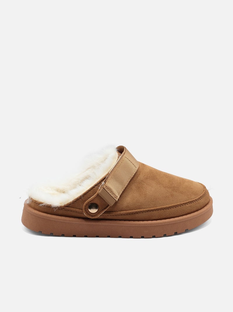 Mules met imitatiebont Camel - Kiabi