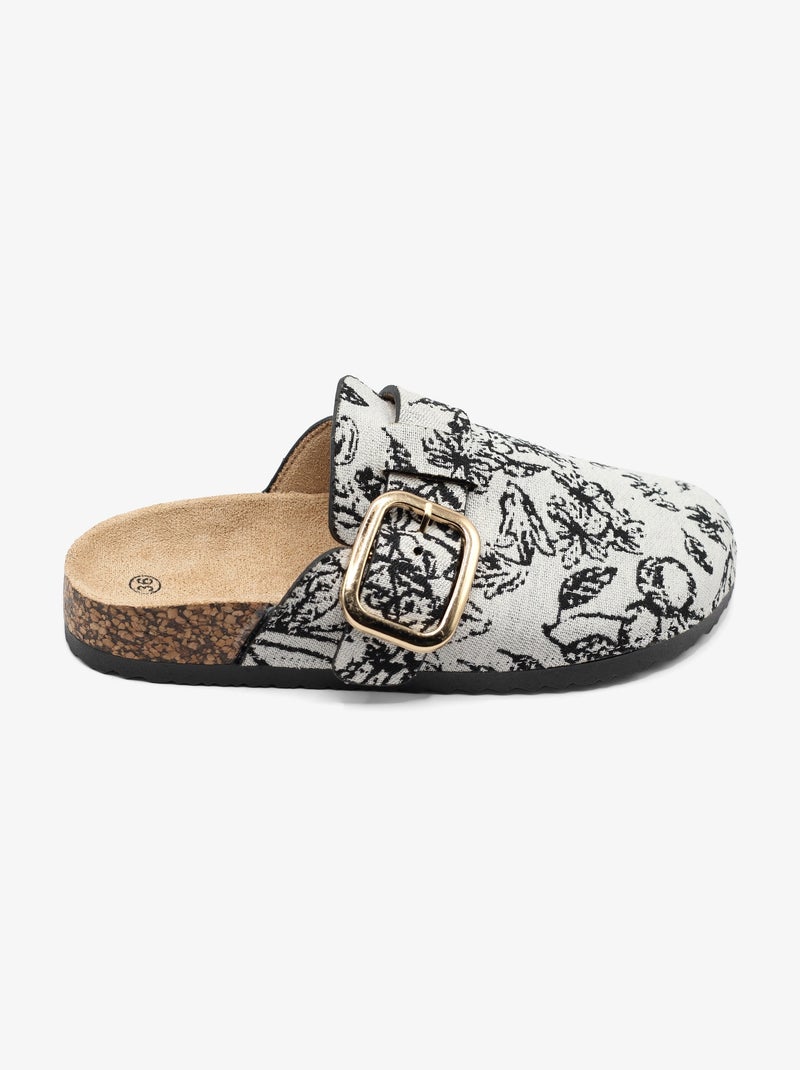 Mules met patroon Wit Zwart - Kiabi
