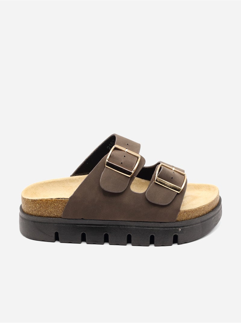 Mules met plateauzool Bruin - Kiabi