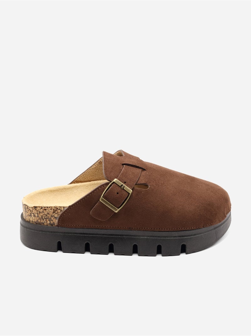 Mules met plateauzool Bruin - Kiabi