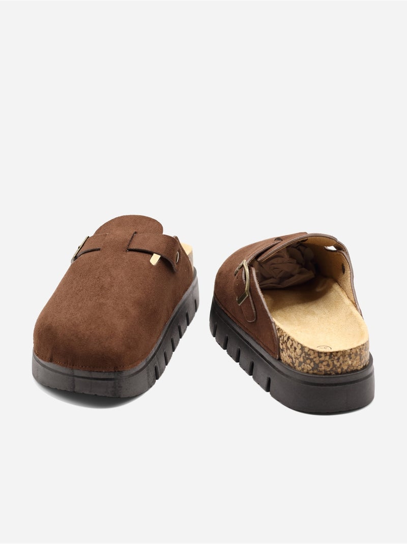 Mules met plateauzool Bruin - Kiabi