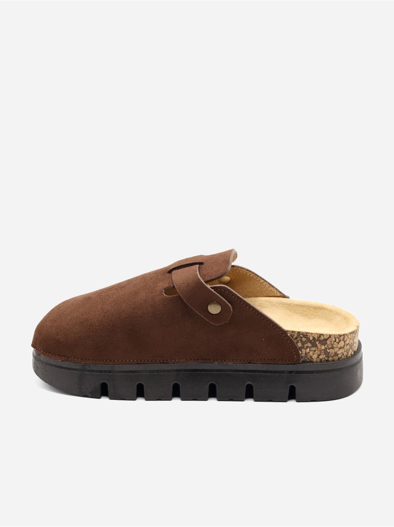 Mules met plateauzool Bruin - Kiabi
