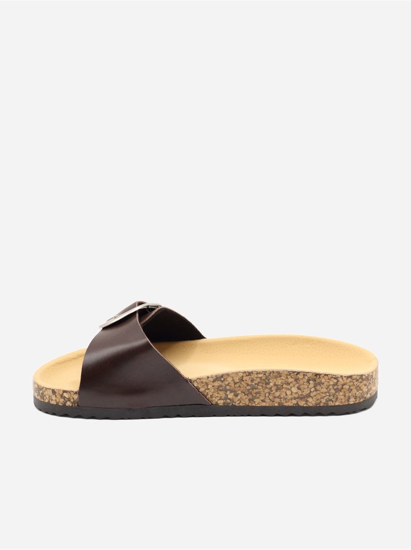 Mules met riempje Donkerbruin - Kiabi