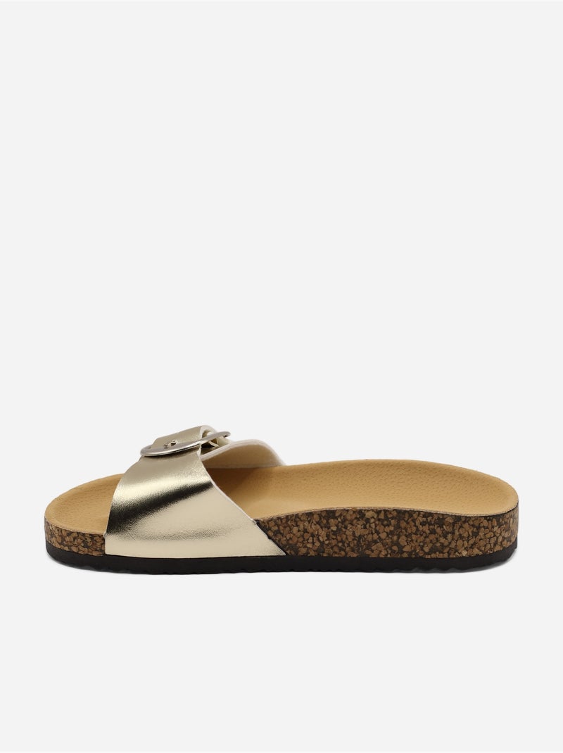 Mules met riempje Goud/Goudkleurig - Kiabi