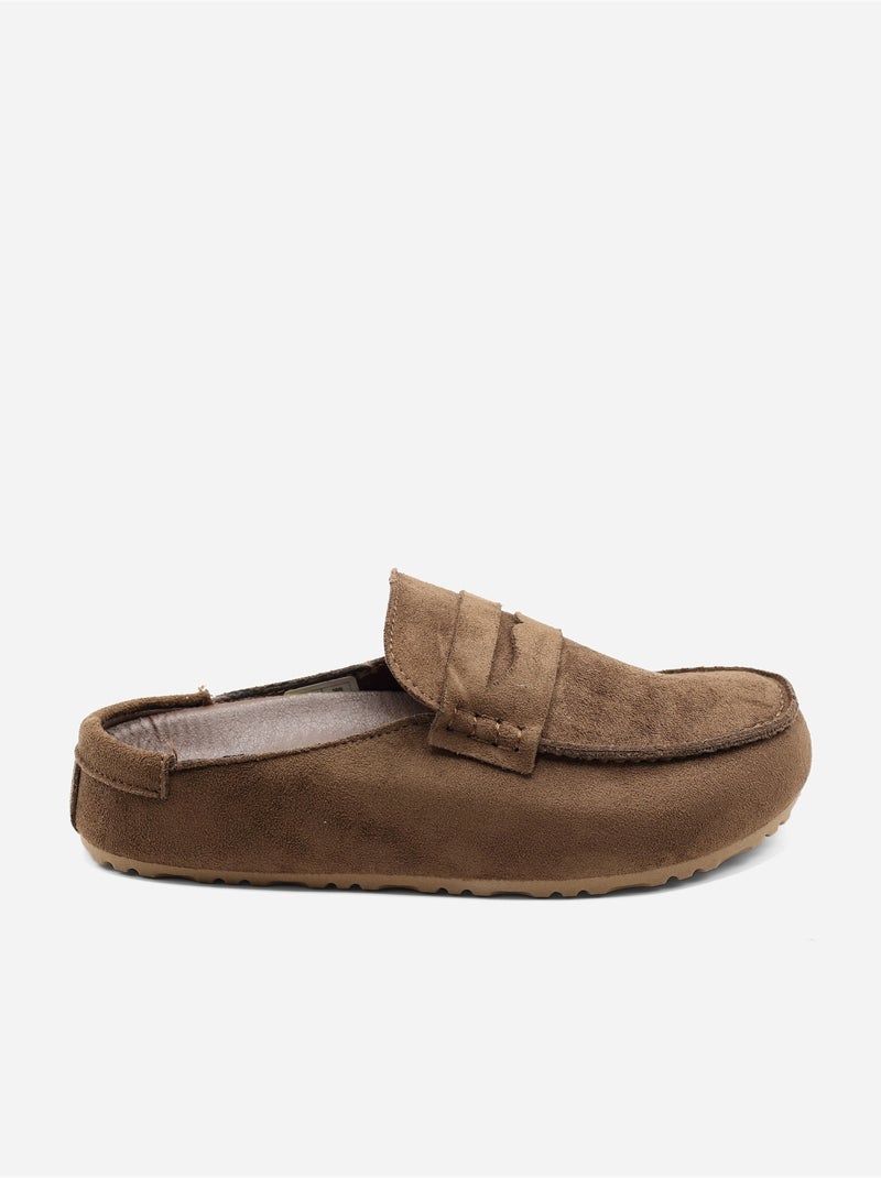 Mules met suède-look Bruin - Kiabi