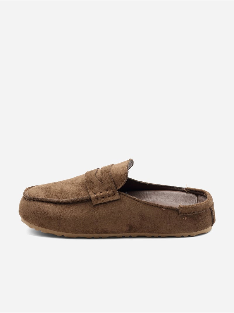 Mules met suède-look Bruin - Kiabi