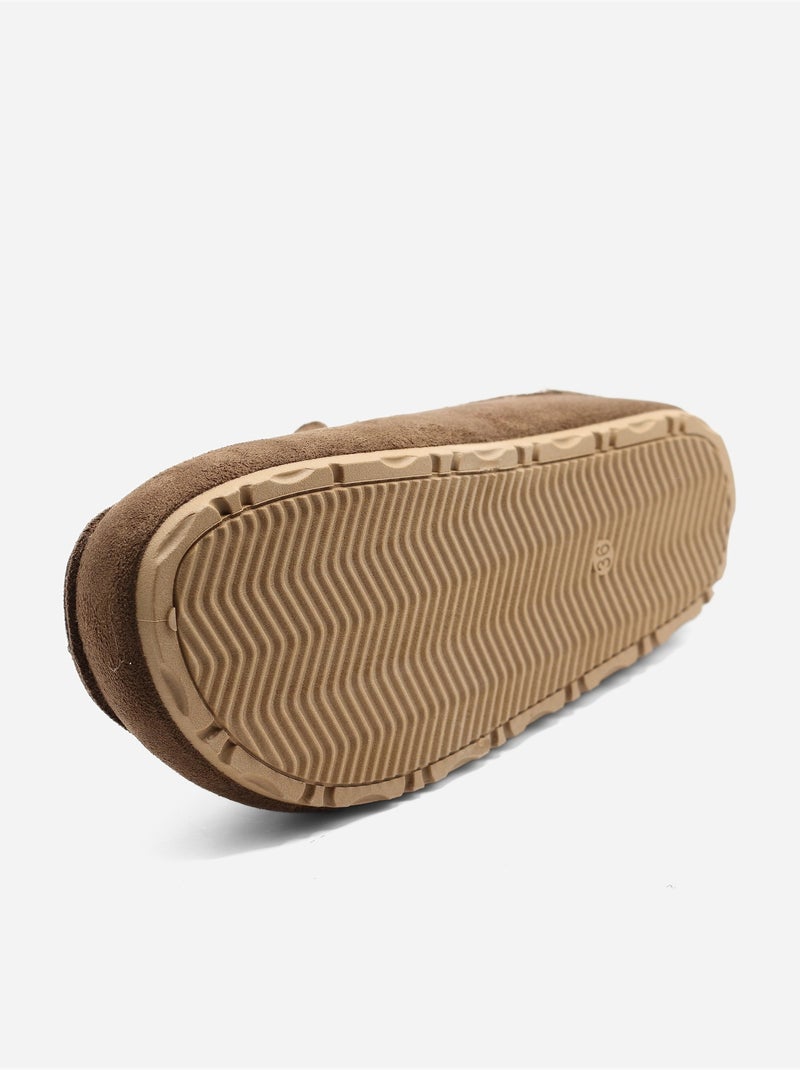 Mules met suède-look Bruin - Kiabi