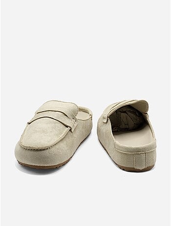 Mules met suède-look