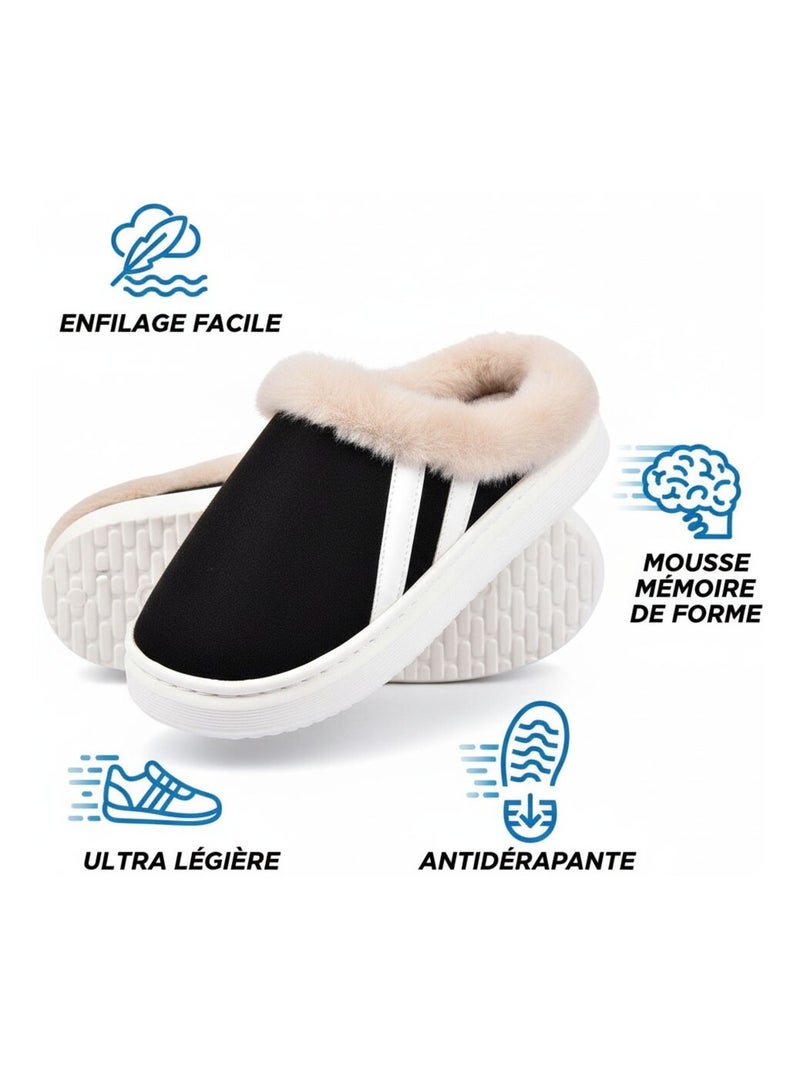 Mules mixtes hiver fourrées  ND10929 Noir - Kiabi