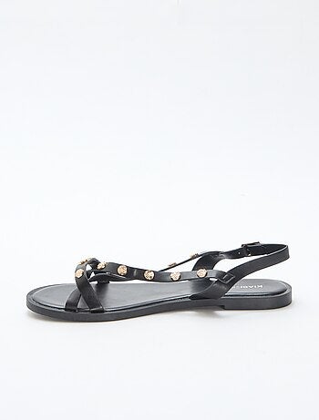 Mules multi-brides à clous brillant