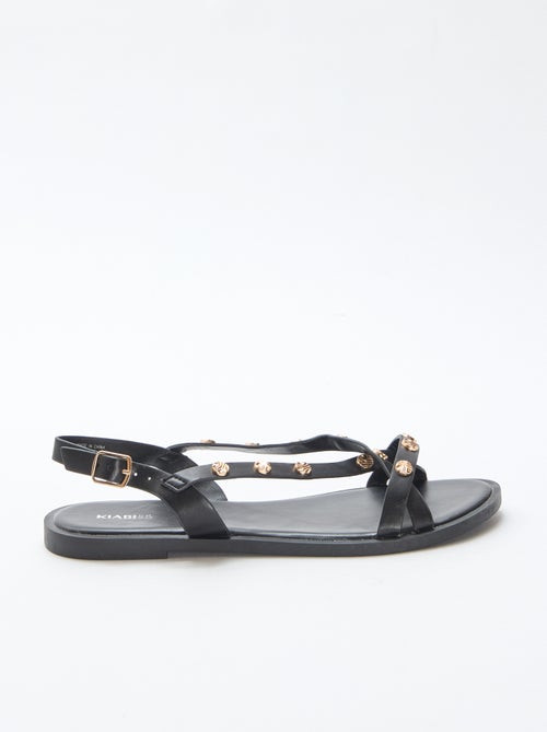 Mules multi-brides à clous brillant - Kiabi
