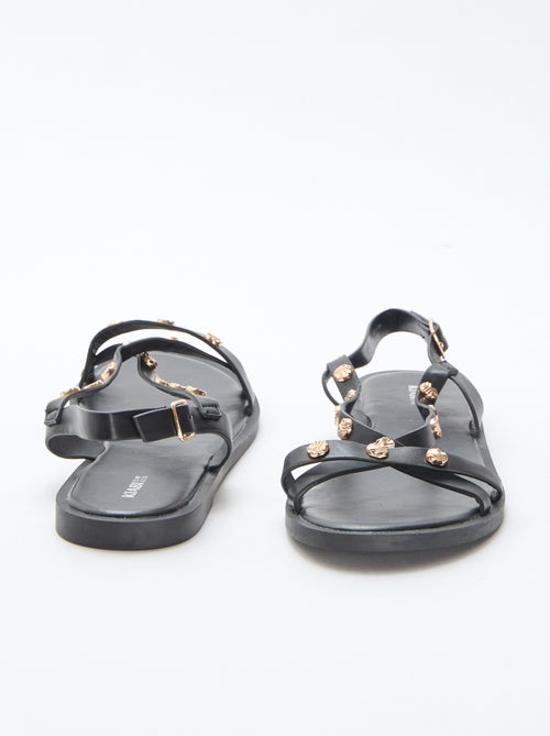 Mules multi-brides à clous brillant - Kiabi