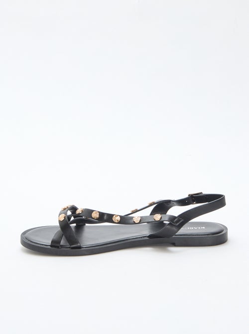 Mules multi-brides à clous brillant - Kiabi