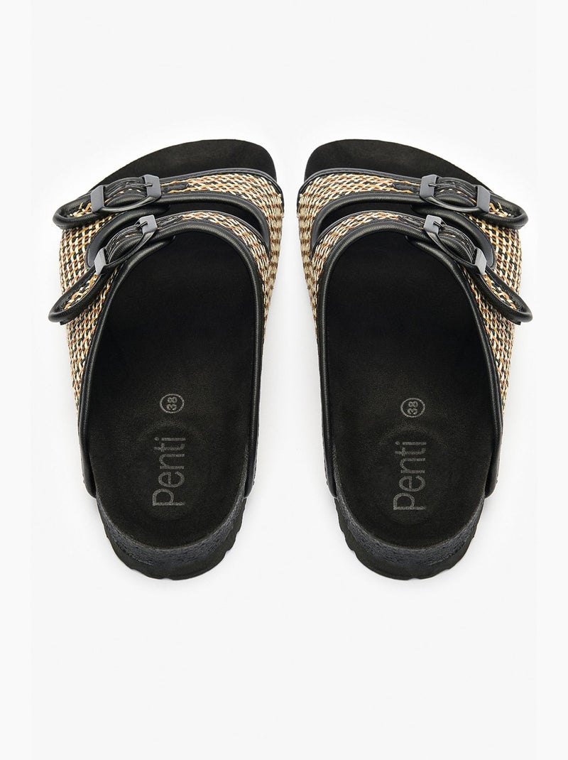 Mules pia femme penti Noir - Kiabi