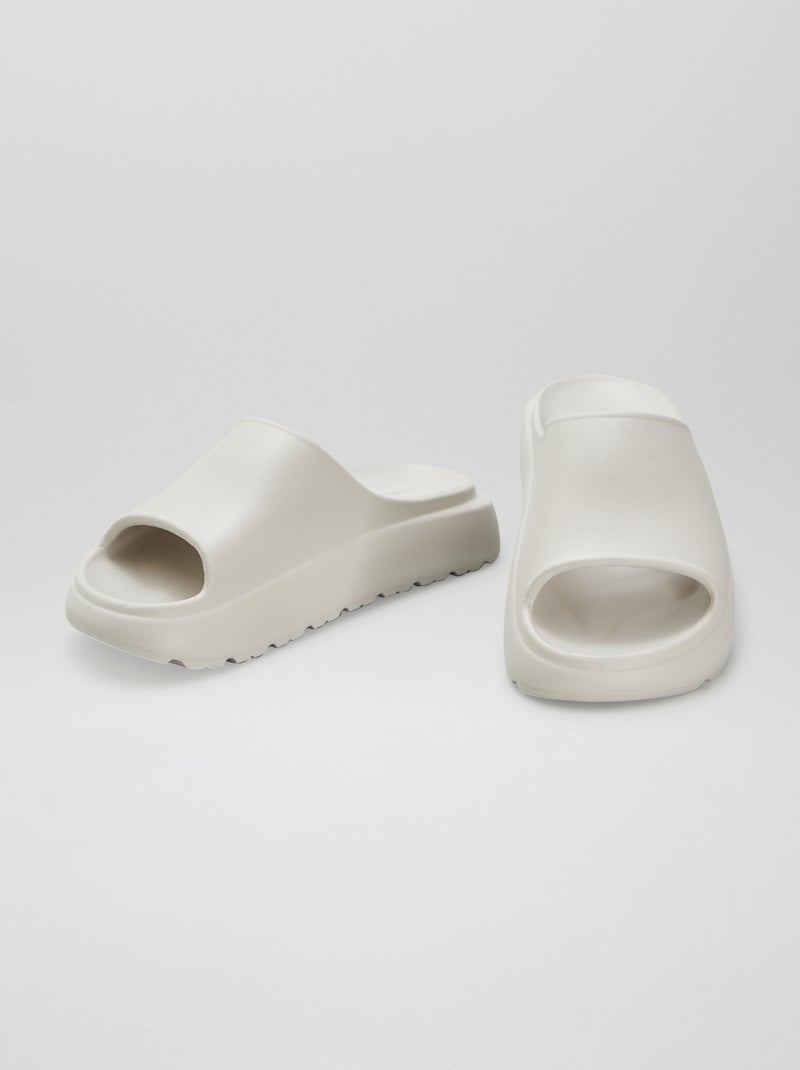 Mules piscine compensées Beige - Kiabi