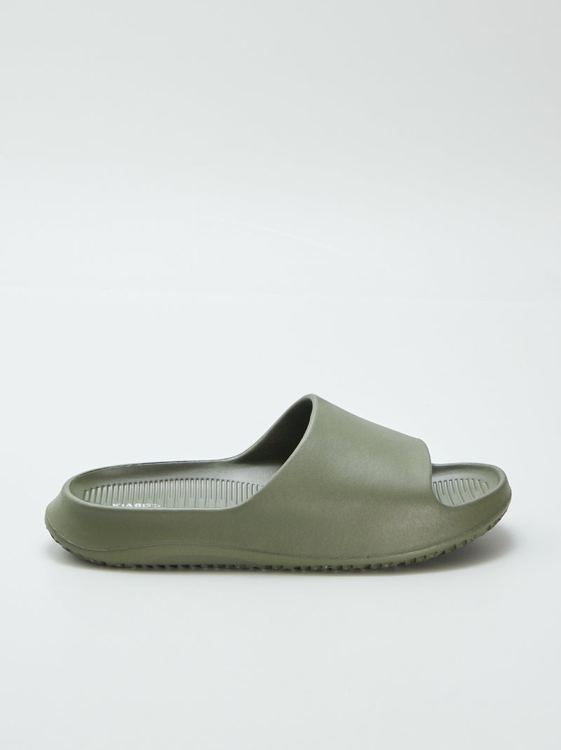 Mules piscine monobloc Kaki - Kiabi