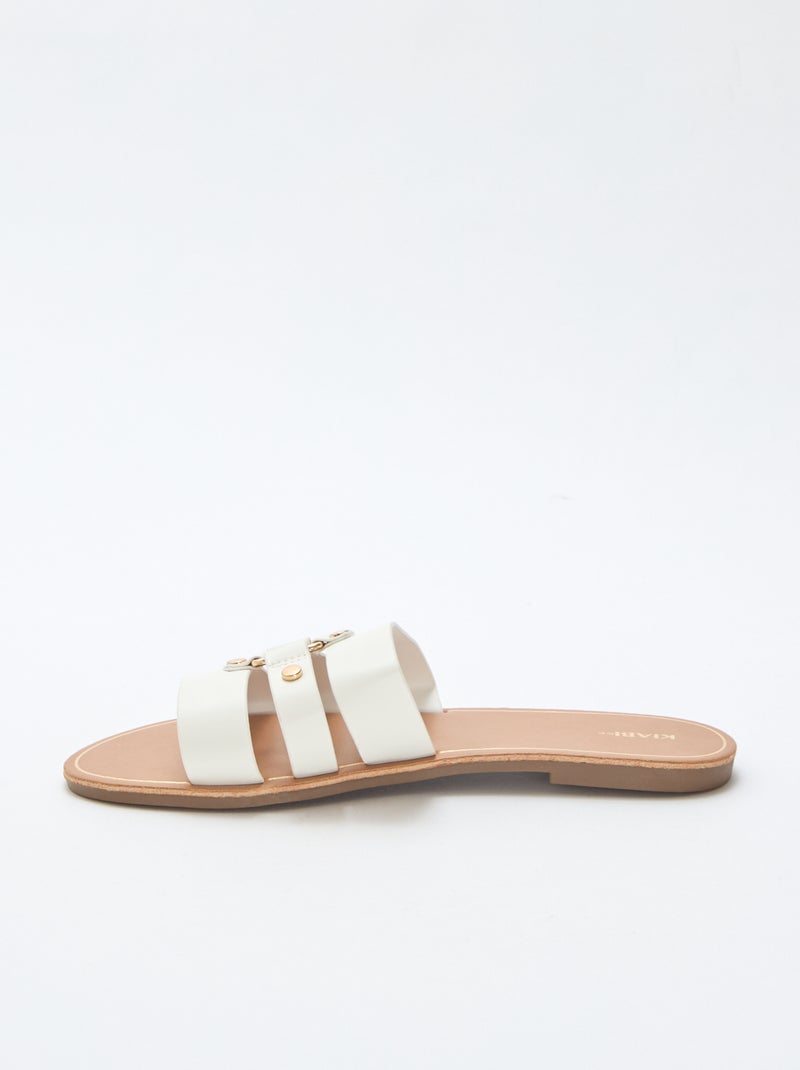 Mules plates Blanc - Kiabi