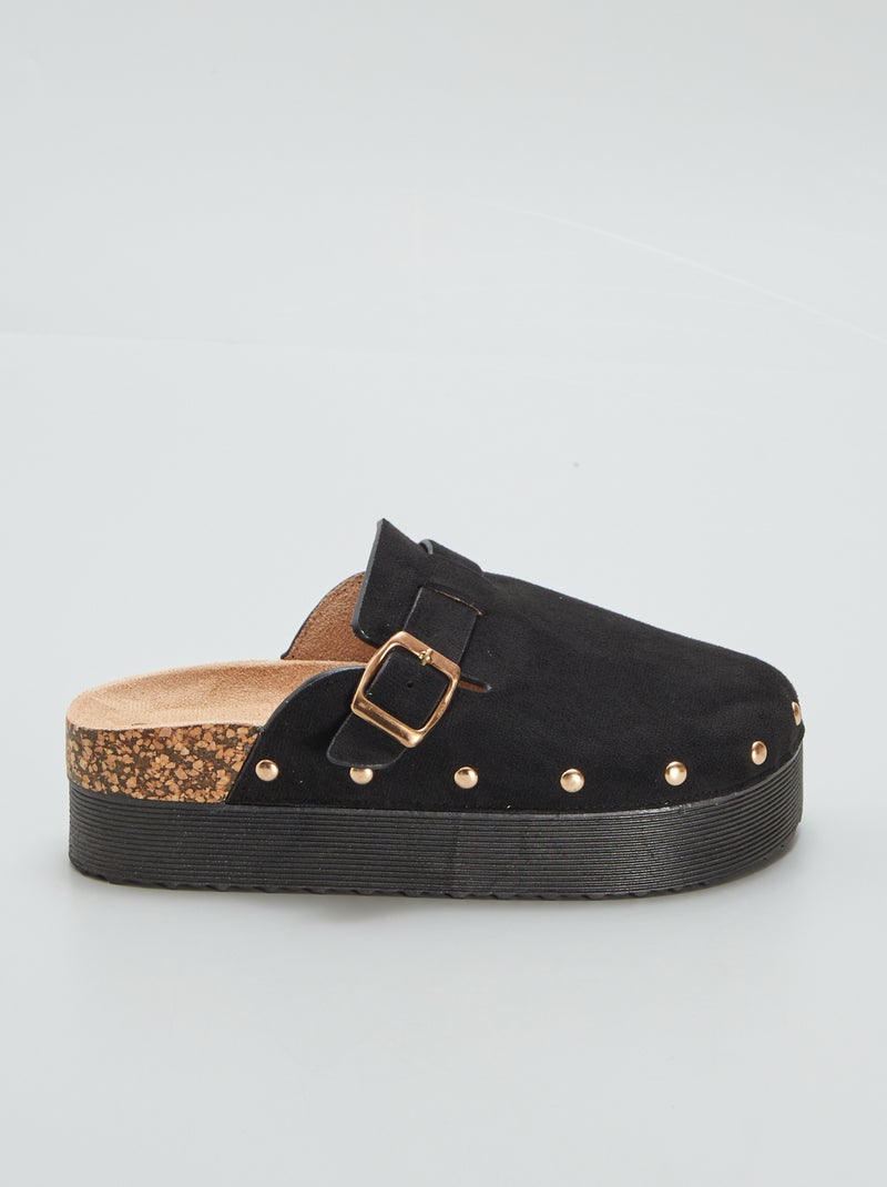 Mules sabot à semelle épaisse Noir - Kiabi
