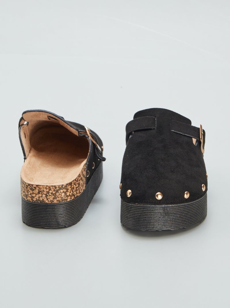 Mules sabot à semelle épaisse Noir - Kiabi