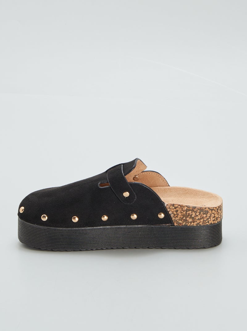 Mules sabot à semelle épaisse Noir - Kiabi