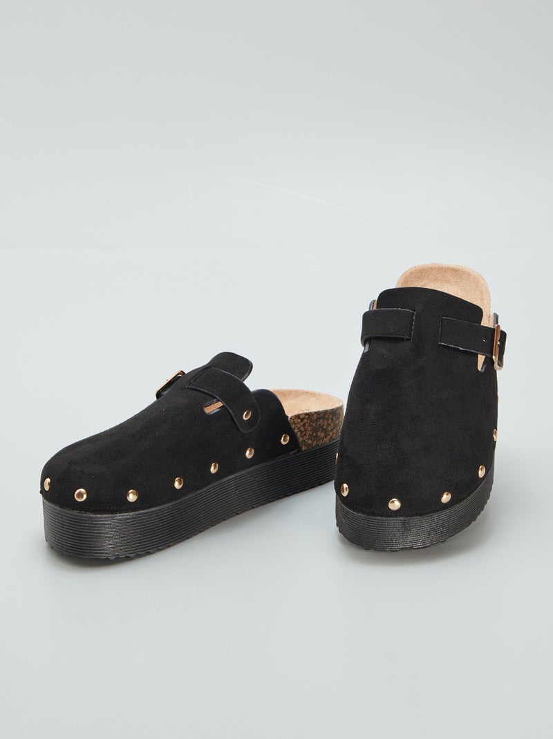 Mules sabot à semelle épaisse Noir - Kiabi