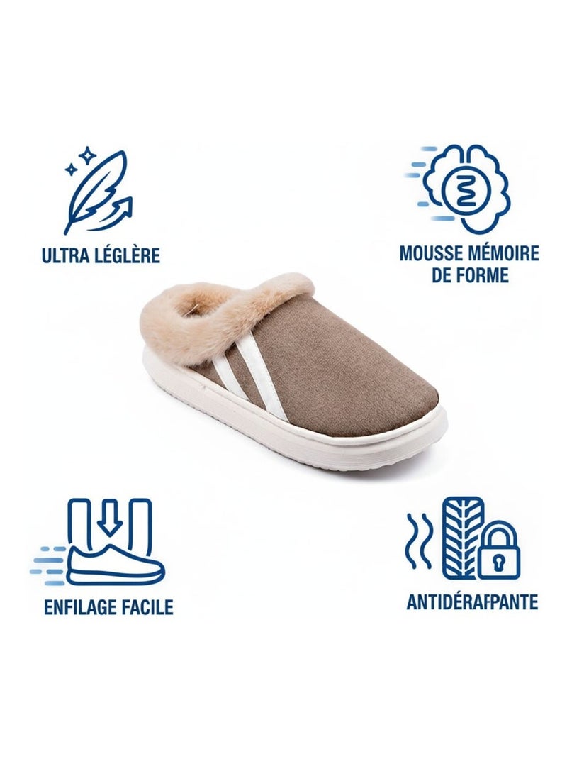 Mules uniseks winter voering ND10929 Bruin - Kiabi