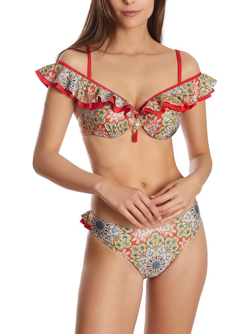 Multi-positie balconette zwempak topje mandala Geel - Kiabi