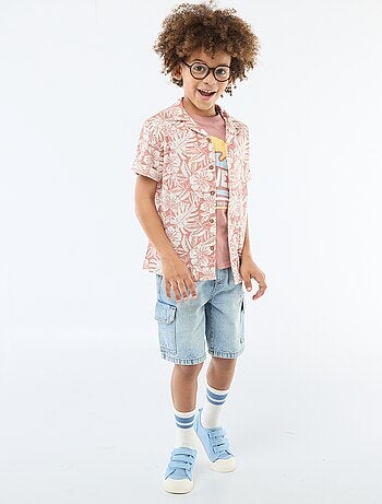 Multizakken jeansbermuda