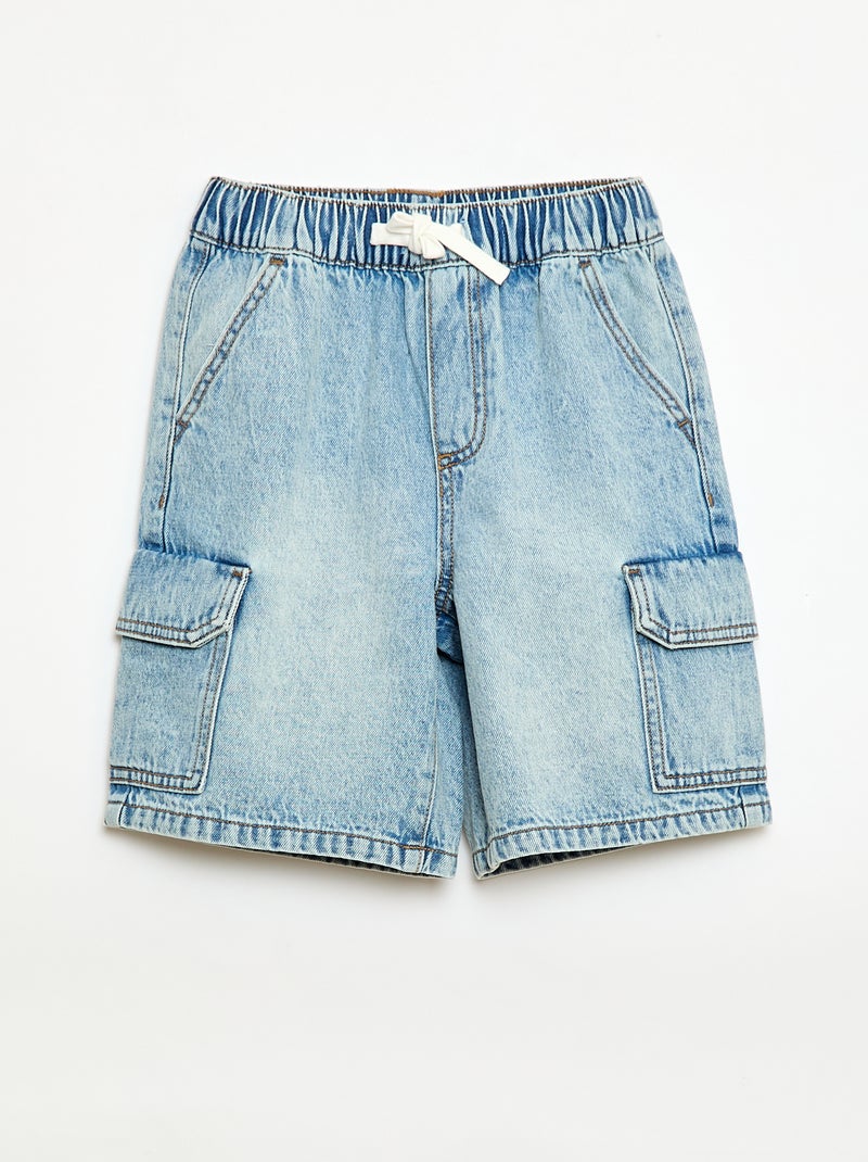 Multizakken jeansbermuda Blauw - Kiabi