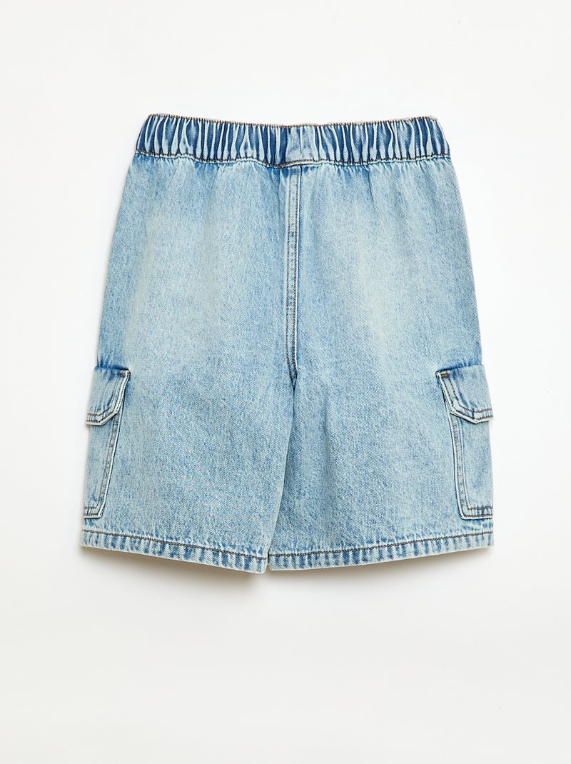 Multizakken jeansbermuda Blauw - Kiabi