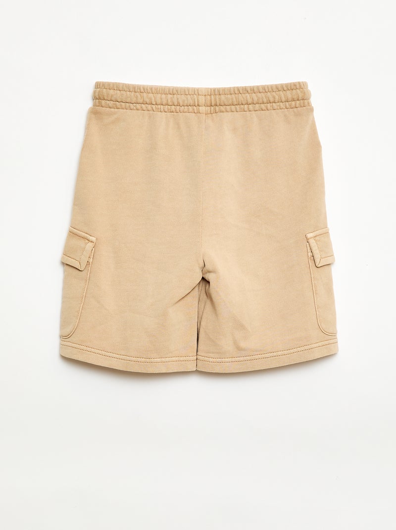 Multizakken short van joggingstof Biege - Kiabi