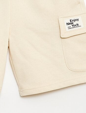 Multizakken short van joggingstof