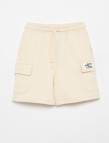 Multizakken short van joggingstof