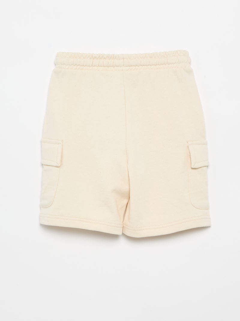 Multizakken short van joggingstof Biege - Kiabi