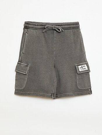 Multizakken short van joggingstof