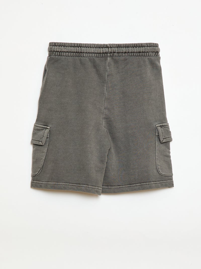 Multizakken short van joggingstof Grijs - Kiabi