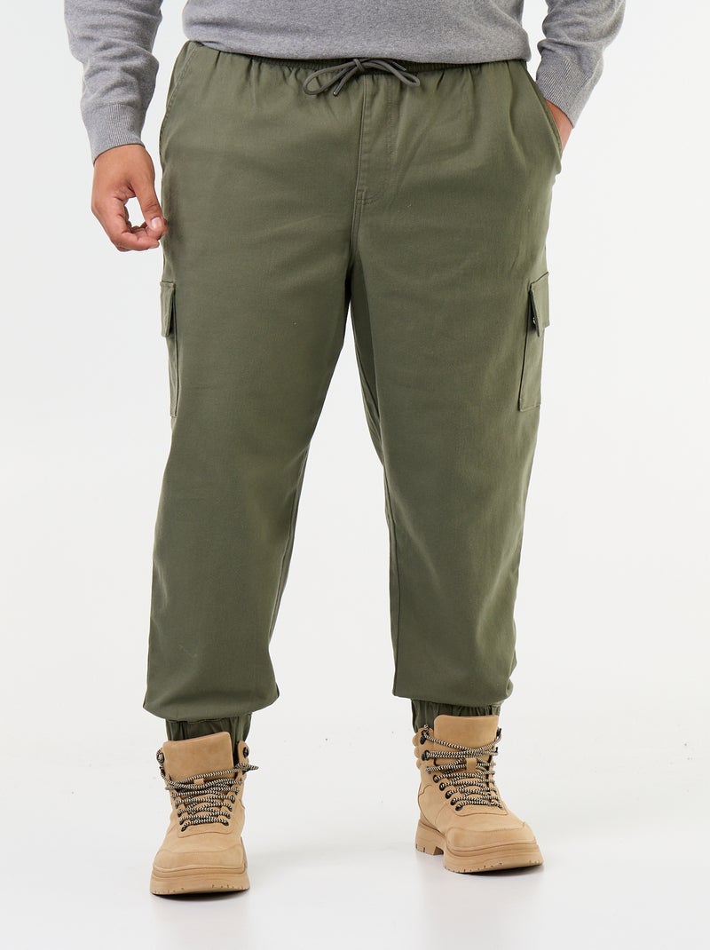 Multizakkenbroek met elastische taille Groen - Kiabi