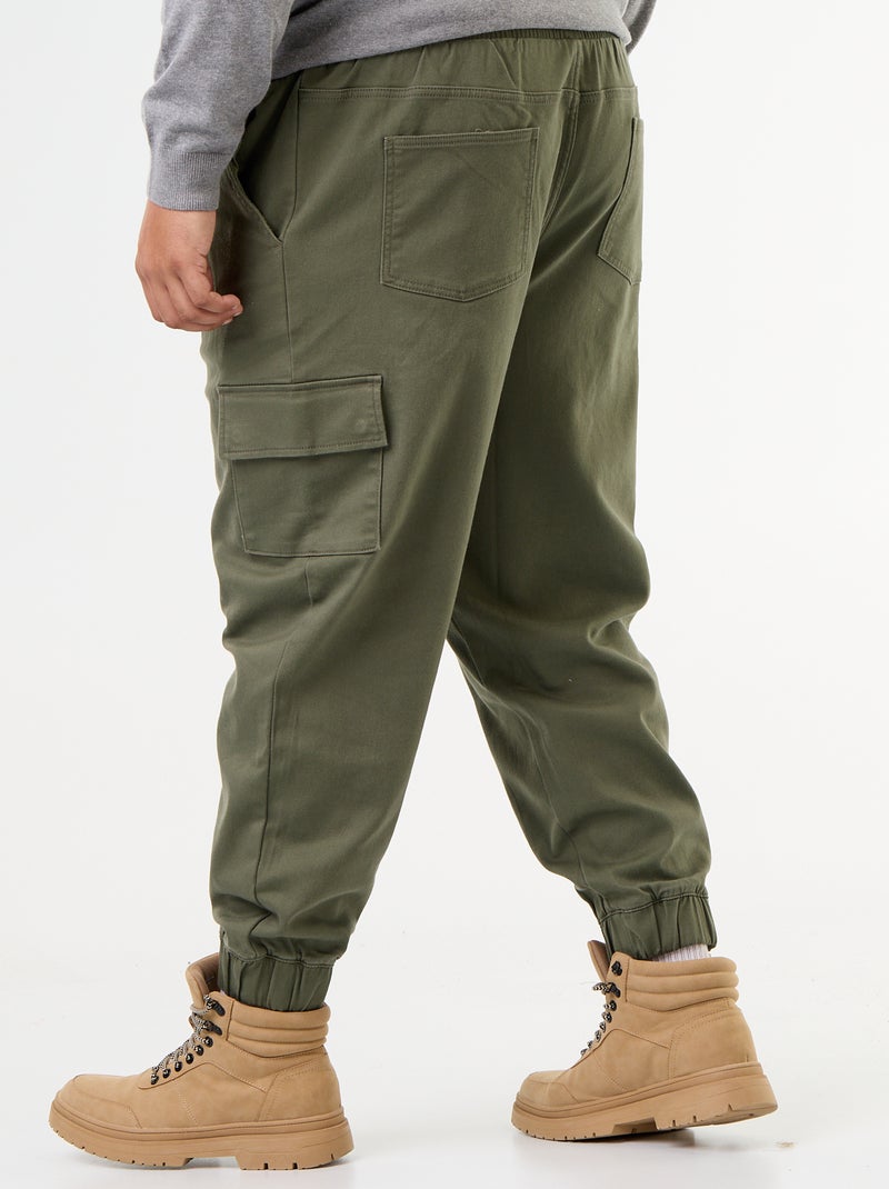 Multizakkenbroek met elastische taille Groen - Kiabi