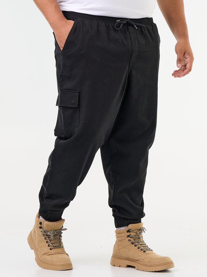 Multizakkenbroek met elastische taille Zwart - Kiabi