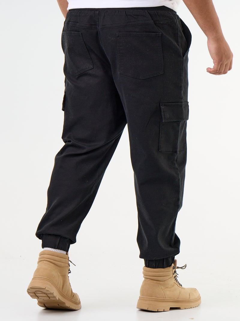 Multizakkenbroek met elastische taille Zwart - Kiabi