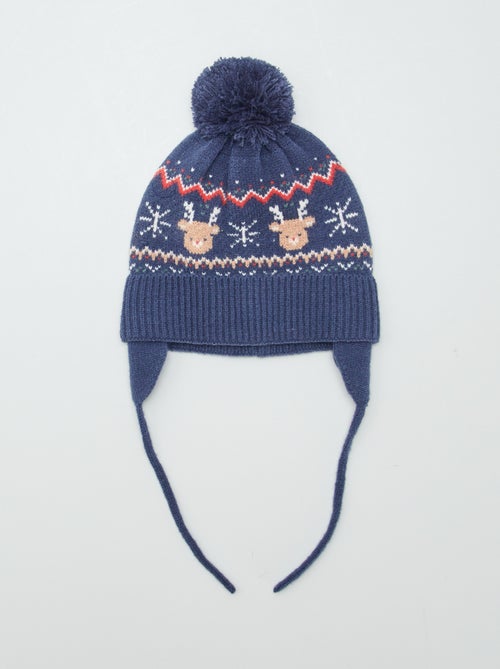 Muts met kwastje en kerstprint - Kiabi