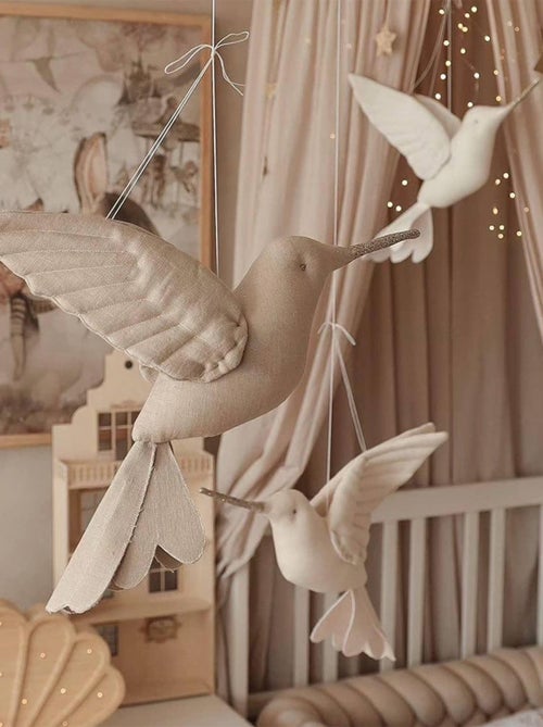 Muurtrofee kind, kolibrie in beige linnen - Kiabi