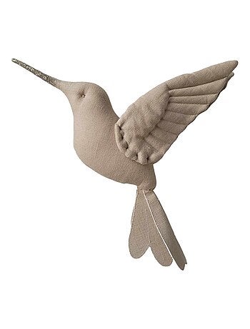 Muurtrofee kind, kolibrie in beige linnen | sevira kids