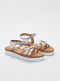 'My beach spirit'-sandalen met bandjes en plateauzool WIT - Kiabi