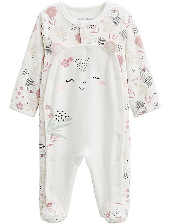 Mya babyvelours pyjama met brugopening
