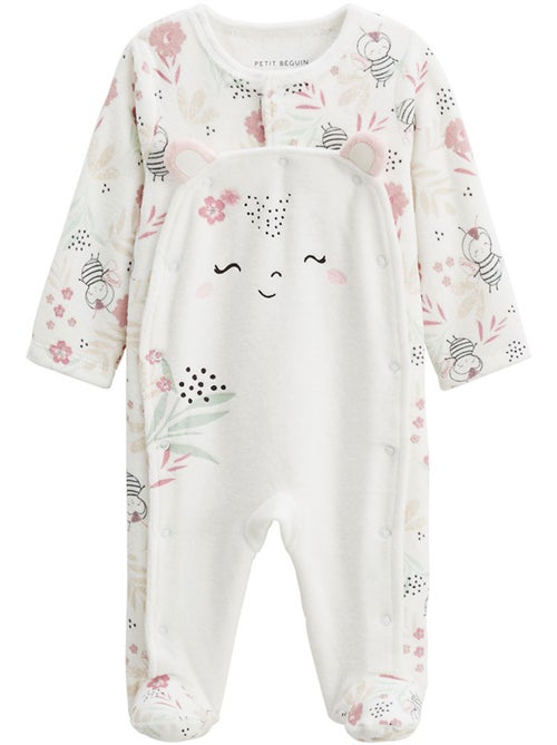 Mya babyvelours pyjama met brugopening - Kiabi