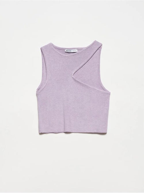Naadloze asymmetrische cropped gebreide top dilvin - Kiabi
