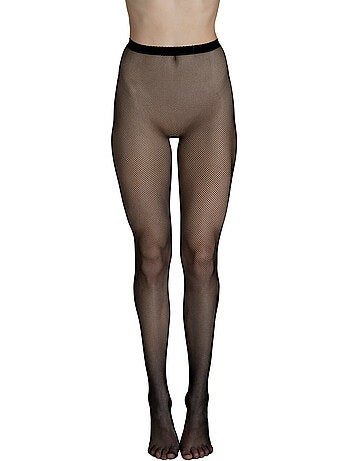 Naadloze visnetpanty fashion net zwart